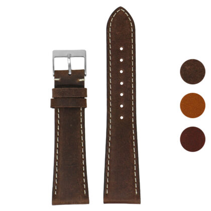 ds18.2 Gallery Brown DASSARI Classic Vintage Leather Watch Band Strap 18mm 19mm 20mm 21mm 22mm