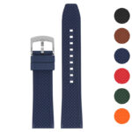 fk10 Gallery Blue StrapsCo DASSARI Textured FKM Rubber Strap w Curved Ends 1