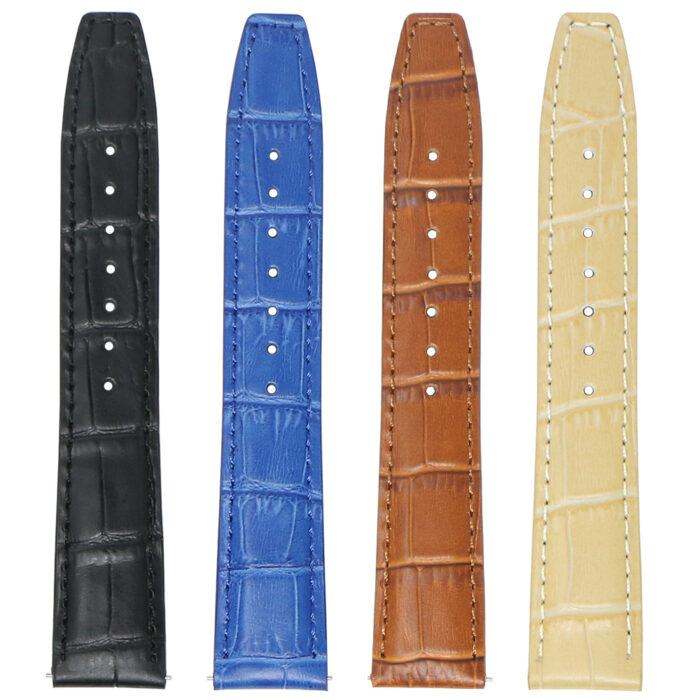 iw8 All Color DASSARI Croc Embossed Leather Watch Band Strap 20mm 21mm 22mm