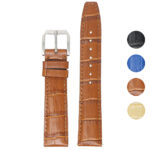 iw8 Gallery DASSARI Croc Embossed Leather Watch Band Strap 20mm 21mm 22mm