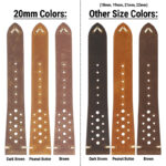 Ra10 All Colors Compared DASSARI Distressed Perforated Leather Watch Band Strap 20mm