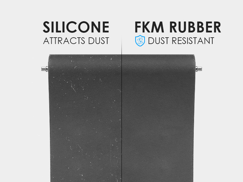 DASSARI Premium Quality Dust Resistant FKM Rubber Watch Bands Straps