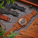db4 StrapsCo Creative Military Leather Bund Watch Band Cuff Strap 18mm 20mm 22mm 24mm
