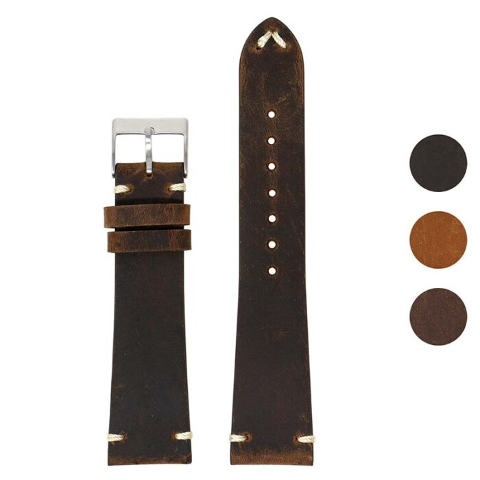 ds17.2 Gallery Dark Brown DASSARI Distressed Leather Watch Band Strap 18mm 19mm 20mm 21mm 22mm 1