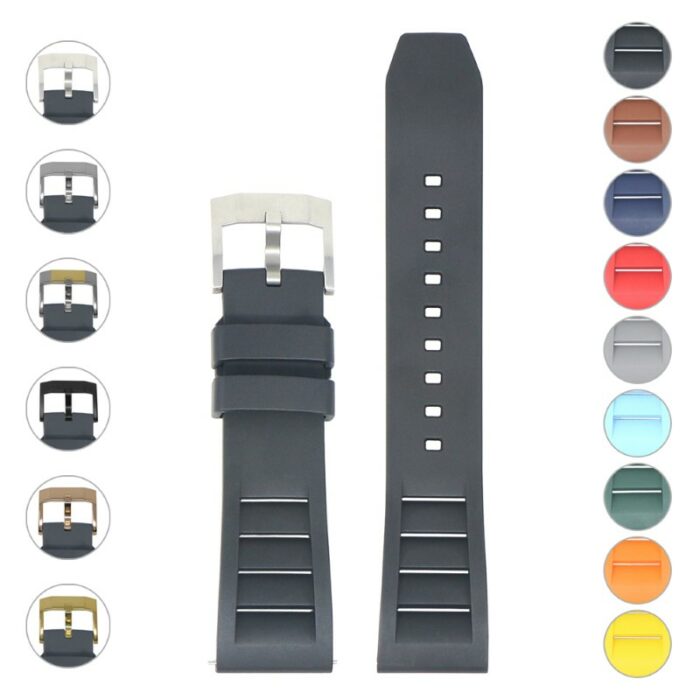 fk13.1 gallery Dassari Vented FKM Rubber Watch Band Strap 20mm 22mm 1