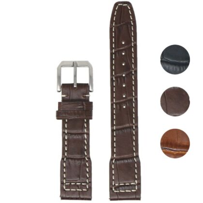 iw12 Gallery Brown DASSARI Alligator Pilot Strap IWC Quick Release 20mm 21mm 22mm