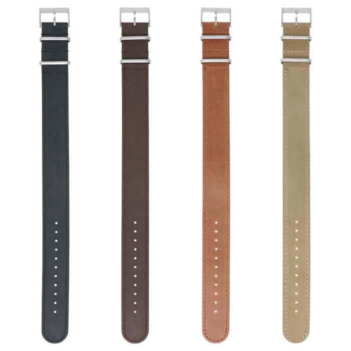 nt7 ALL COLOR StrapsCo DASSARI Vintage Leather Single Pass NATO Strap 1